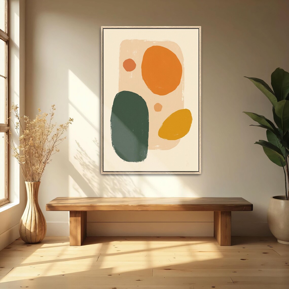 Abstract Shapes in Warm Earth Tones Mid Century Style Poster - Image 4