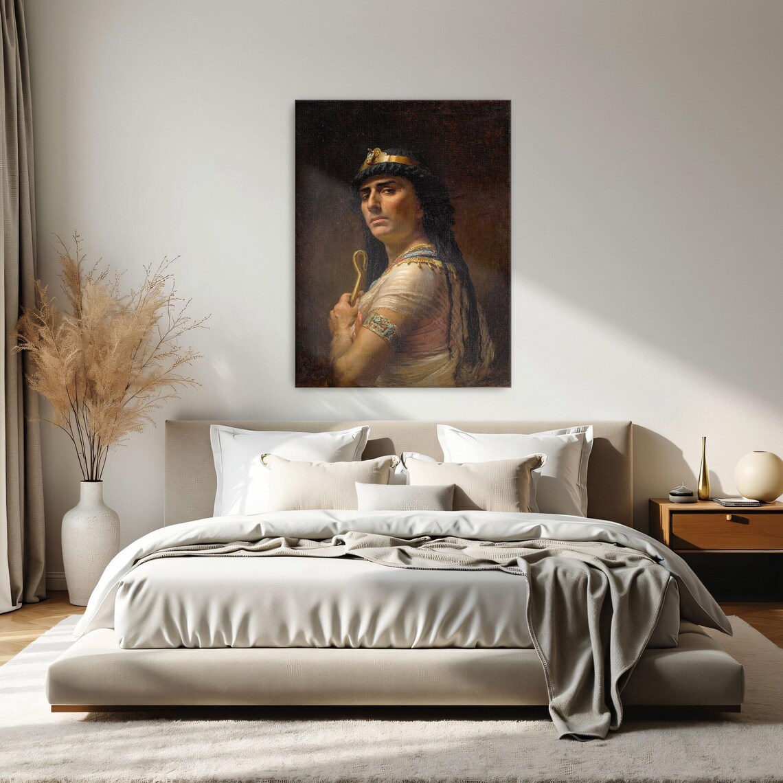 Egyptian Priestess Holding Staff Academic Oil Portrait Classic Poster - Image 2