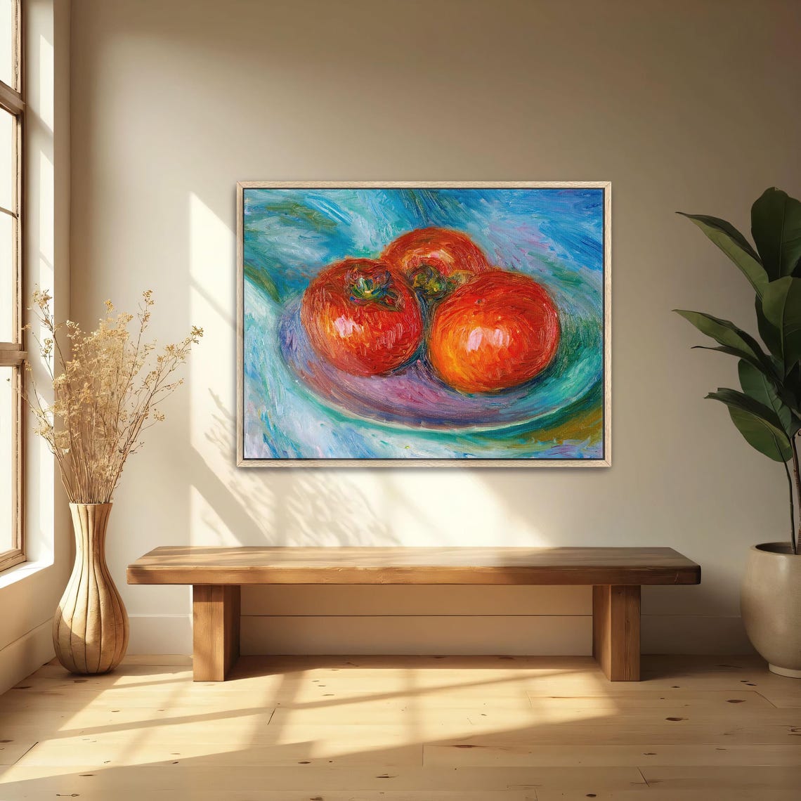 Impressionist Still Life Of Three Red Tomatoes On A Plate Poster - Image 4