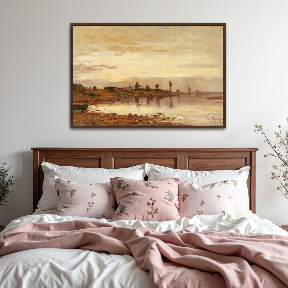 Golden Sunset Over a Wide River Estuary Evening Landscape Poster - Image 6