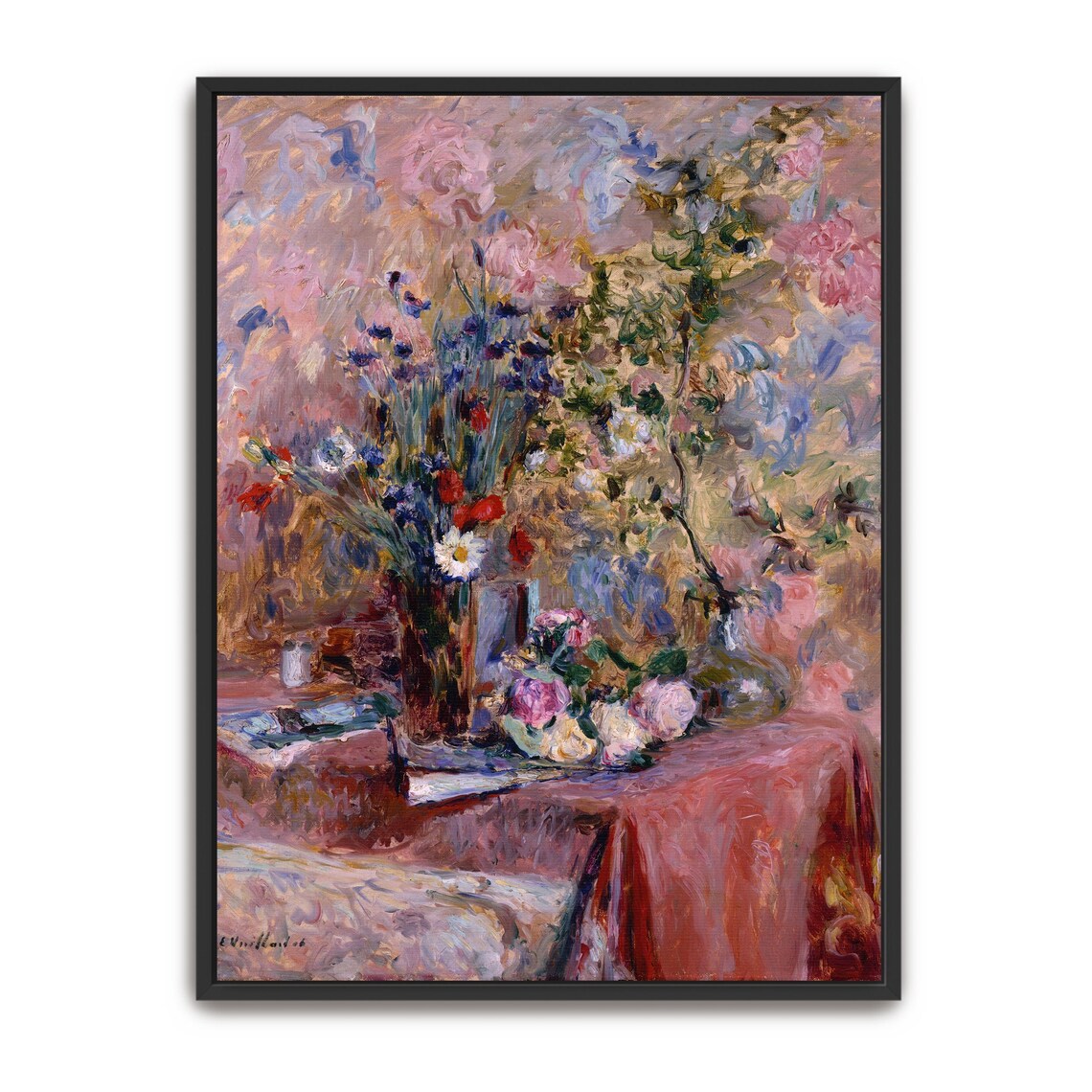 Impressionist Wildflower Bouquet Still Life Vintage Fine Art Print