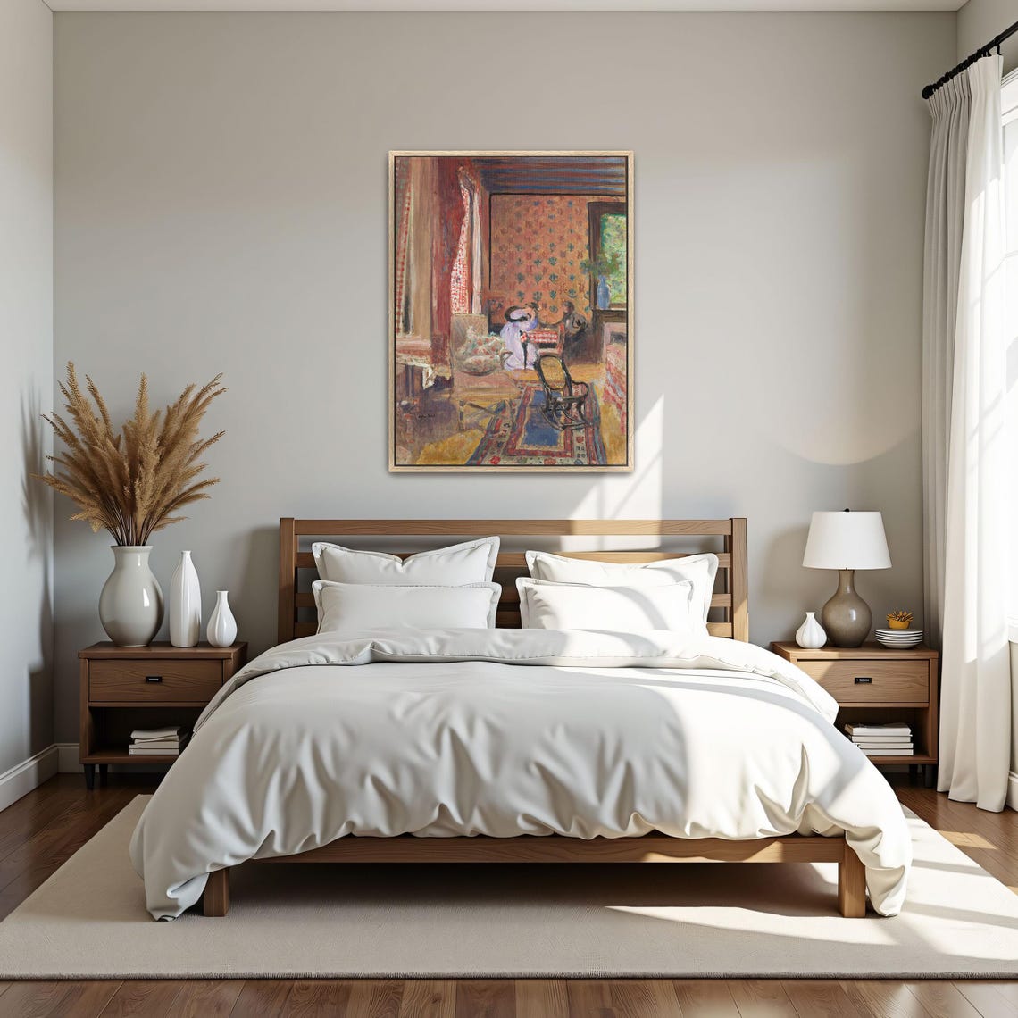 Two Women In Interior With Red Checkered Curtain Nabi Style Art Poster - Image 5