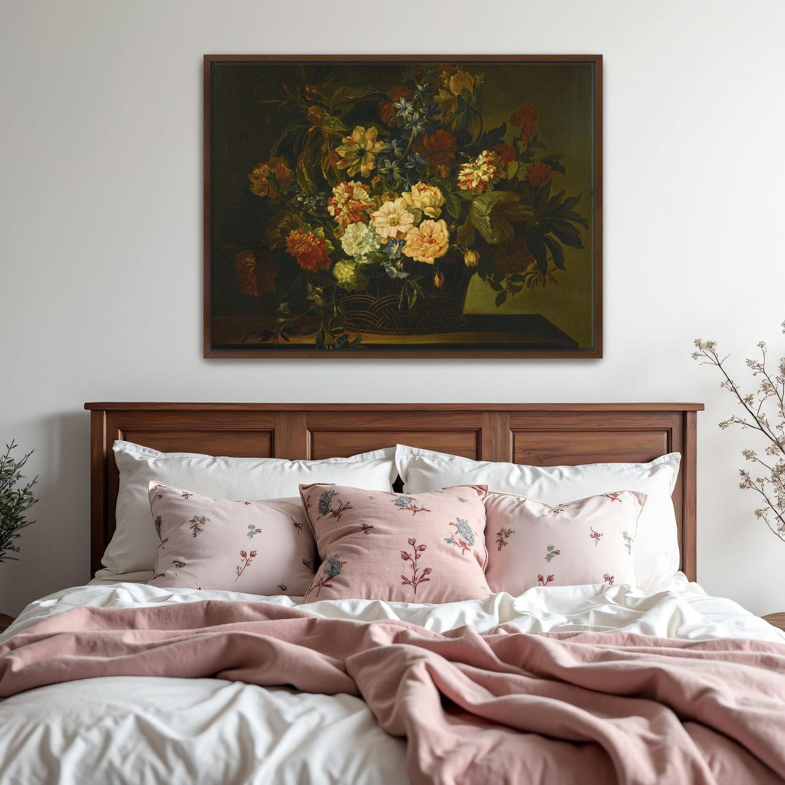 Dutch Style Floral Bouquet with Peonies Dark Still Life Art Poster - Image 6
