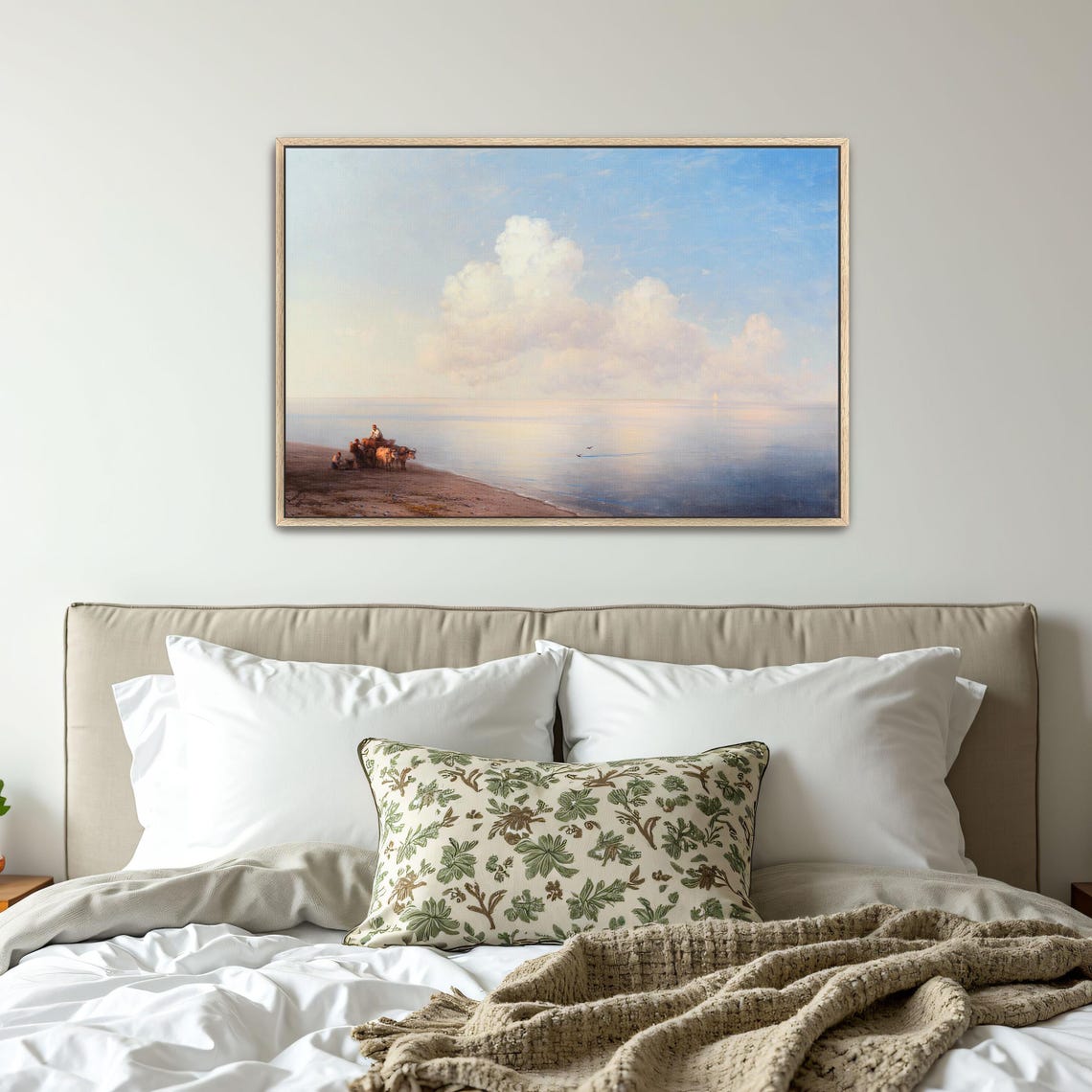 Horse Cart on the Shore under a Vast Cloudy Sky Seascape Poster - Image 5