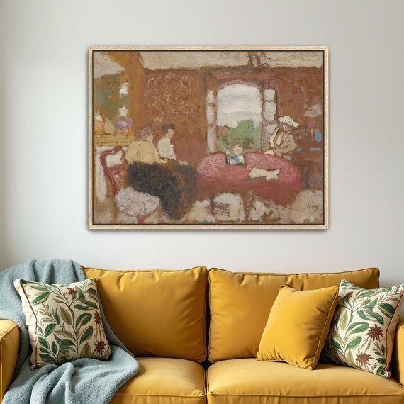 Three Women Gathered in Interior Vintage Impressionist Art Poster