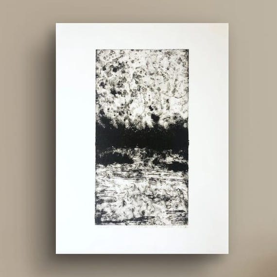 Original Collagraph Art Print Abstract Landscape Limited Edition Handprinted Artwork