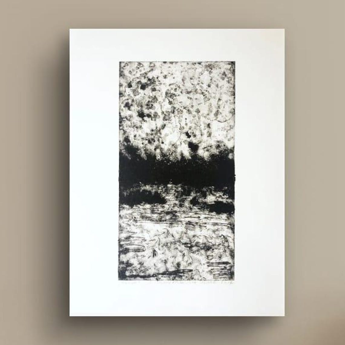 Original Collagraph Art Print Abstract Landscape Limited Edition Handprinted Artwork