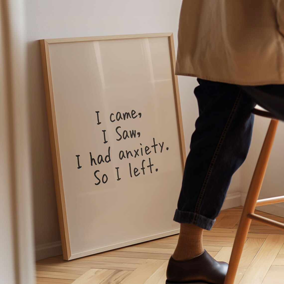 I Came I Saw I Had Anxiety Funny Wall Art Print - Image 3