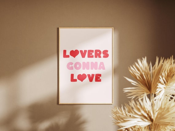 Lovers Gonna Love Print Valentines Print Trendy Pink Wall Art Cute Valentines Decor Valentines Wall Art Preppy Decor Valentines Decor