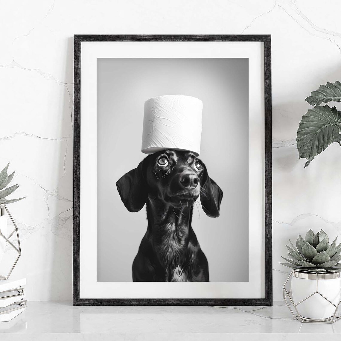 Dachshund Bathroom Humor Art Print, Weenie Dog - Image 2