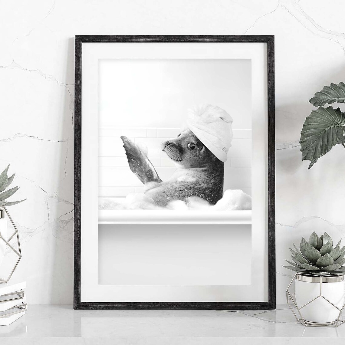 Seals Bathtub Art Print, Bathroom Nursery Decor - Image 2