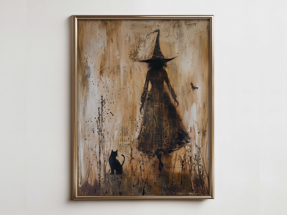 Magical Witchy Halloween Poster, Rustic Farmhouse