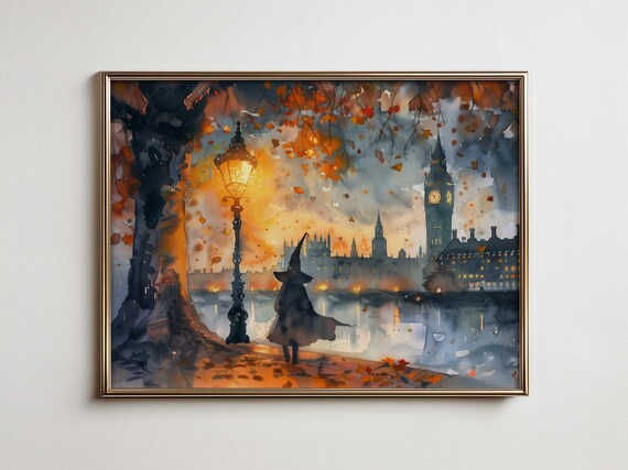 Magical Witchy Wall Art Halloween Prints Home Decor London Witch Rustic Farmhouse Witchcraft Poster