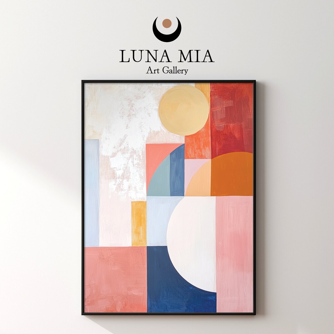 Colorful Geometric Art Print, Scandinavian Style