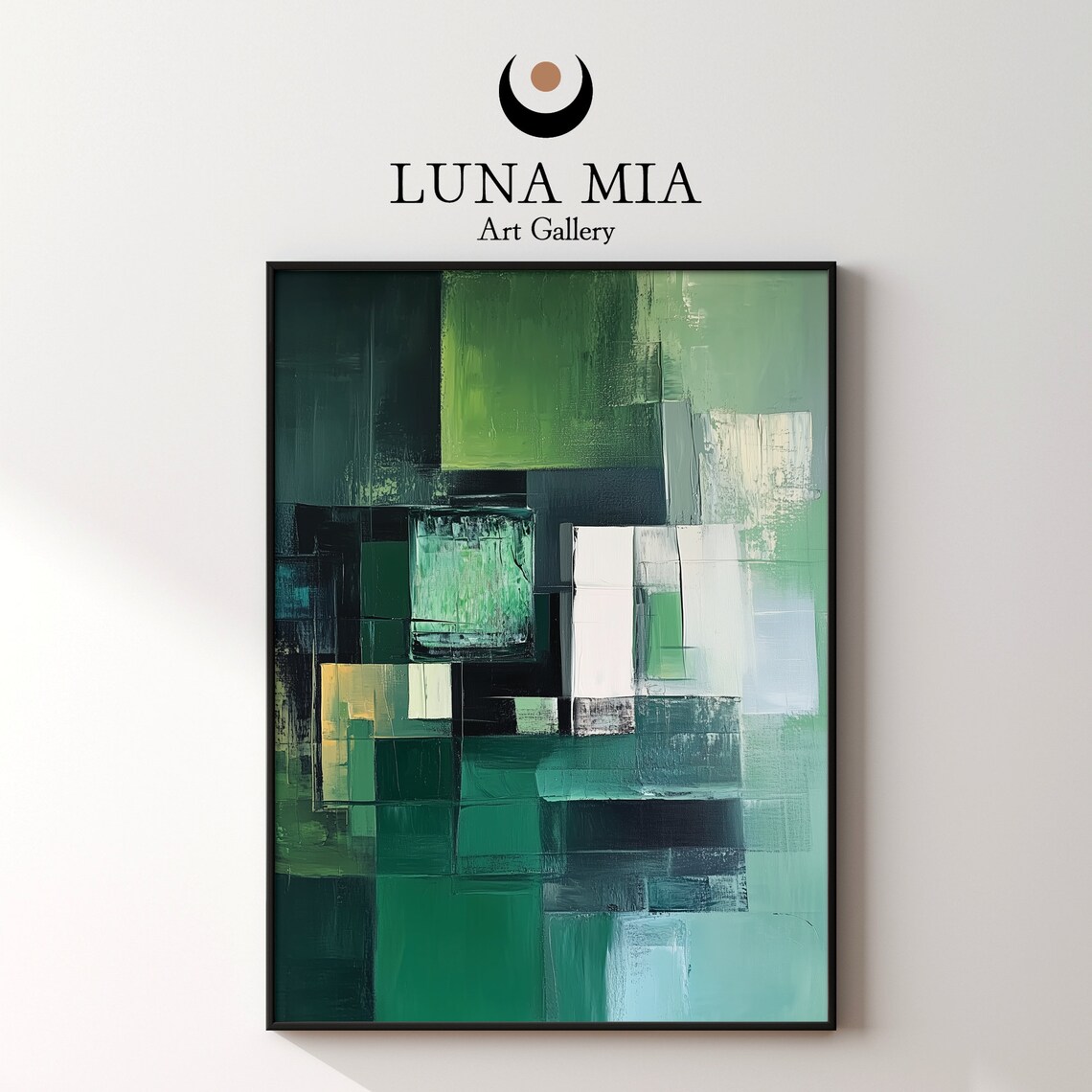 Nature Inspired Green Geometric Art Print