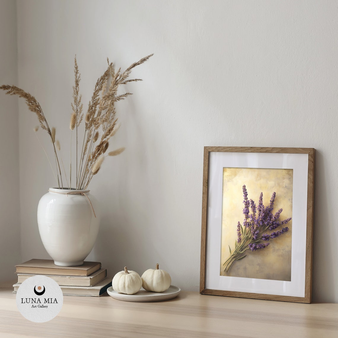 Lush Lavender Bouquet on Shimmering Gold Background Art Poster - Image 5