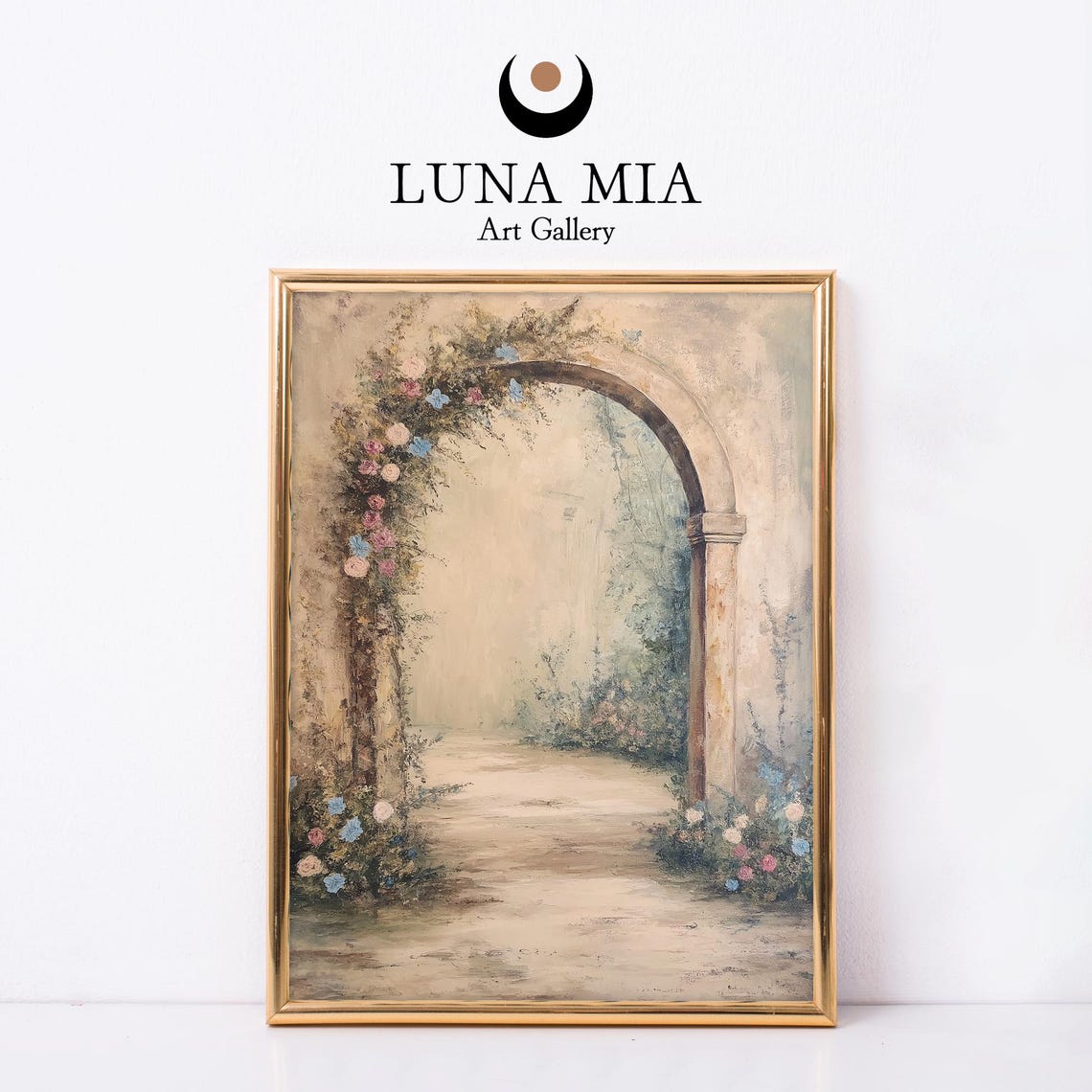 Rose Covered Stone Archway Leading Into A Dreamy Garden Path Poster