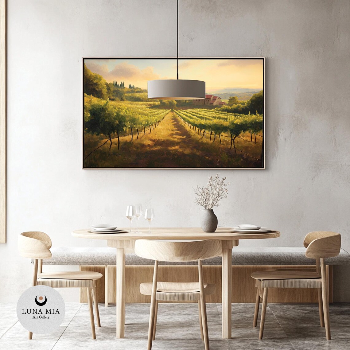 Golden Tuscany Vineyard Sunset Rustic Italian Countryside Poster - Image 3