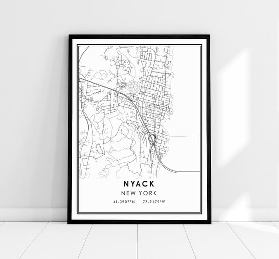 Nyack New York Map Print Poster, City Map