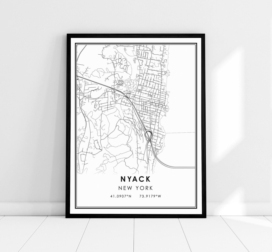 Nyack New York Map Print Poster, City Map