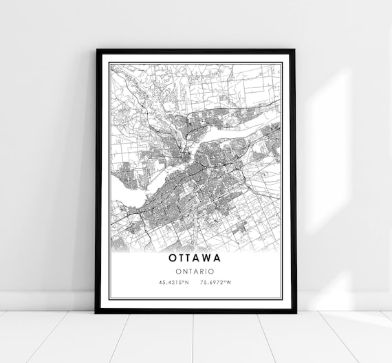 Ottawa Map Print, Ontario City Travel Poster