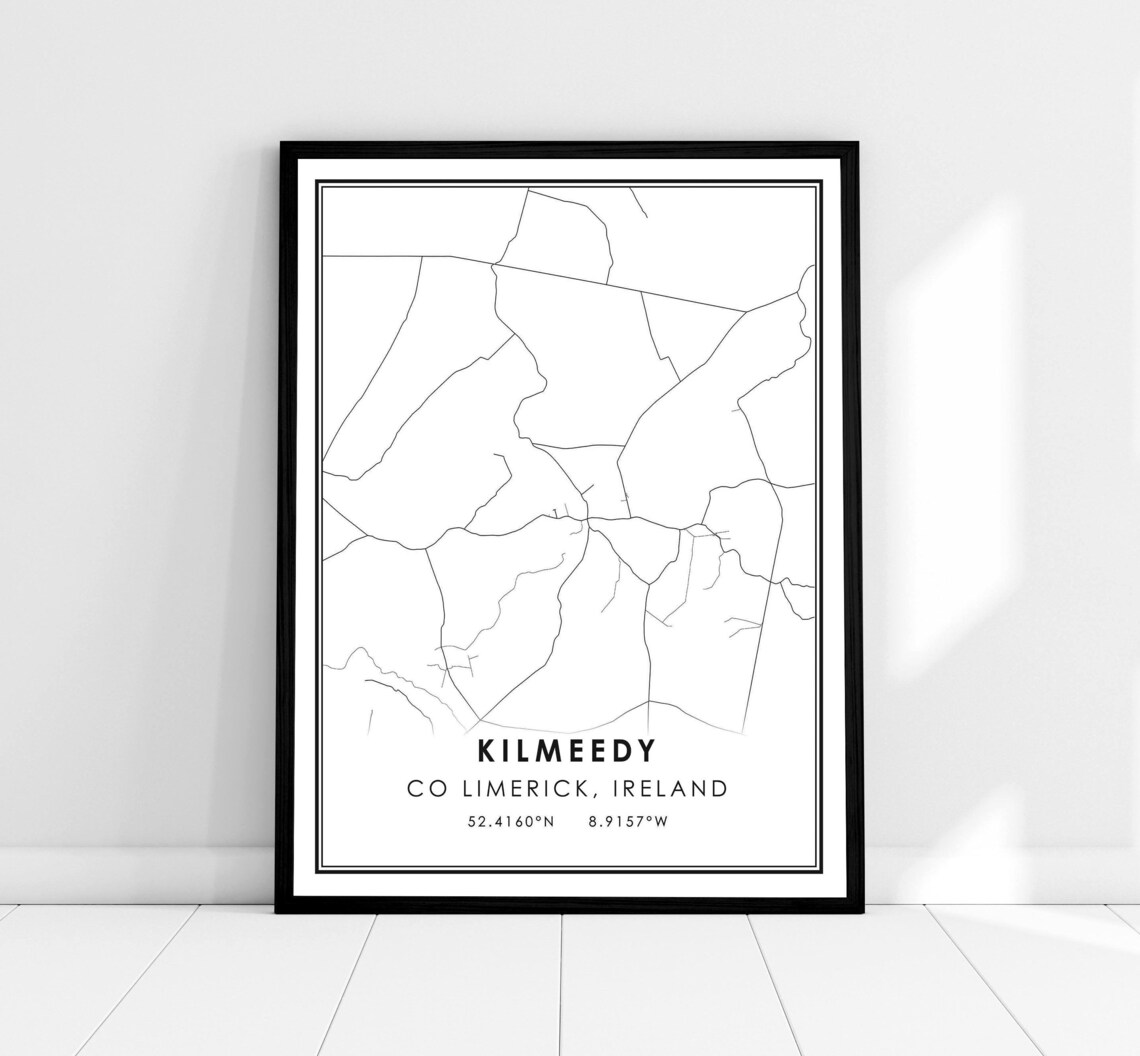 Kilmeedy County Limerick Ireland Minimalist City Map Art Poster