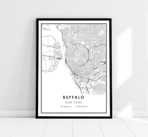 Buffalo Map Poster Print, City Wall Art