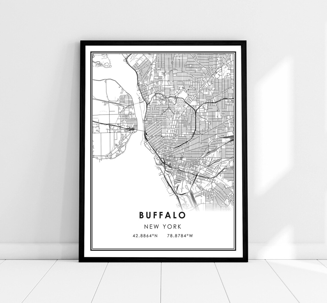 Buffalo Map Poster Print, City Wall Art