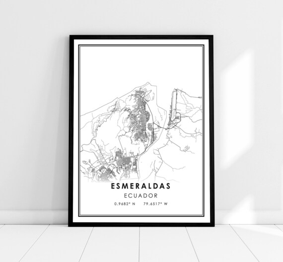 Esmeraldas Ecuador Street Map Minimalist City Coordinates Poster