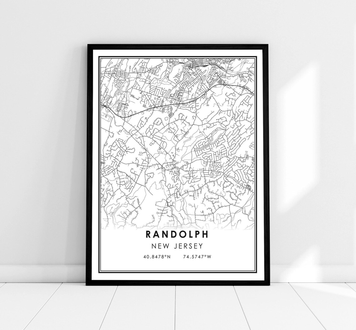 Randolph Map Print, New Jersey City Poster