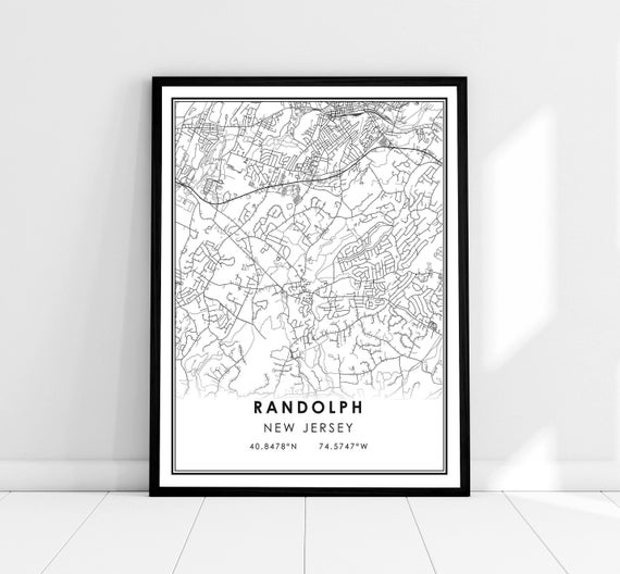 Randolph Map Print, New Jersey City Poster
