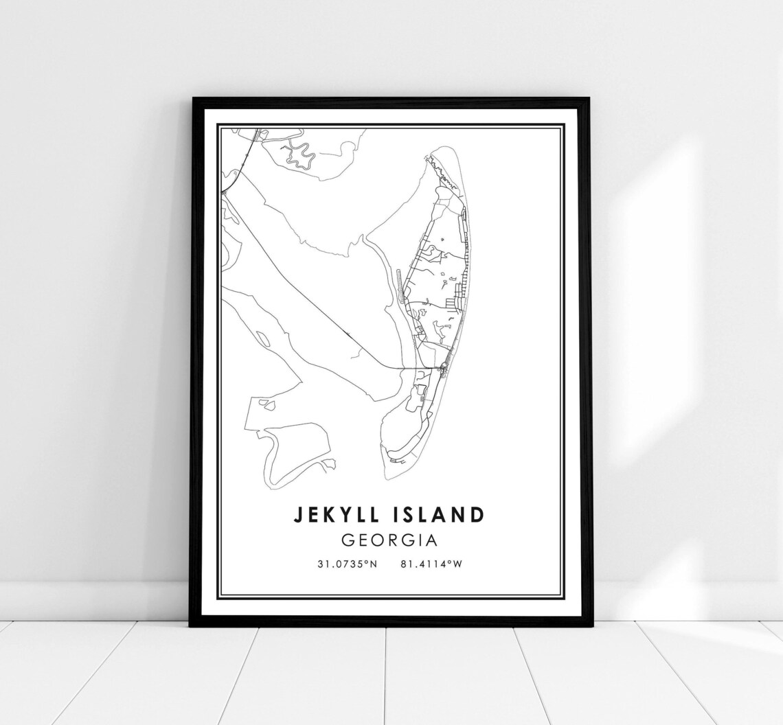 Jekyll Island Map Poster, Georgia Travel Poster