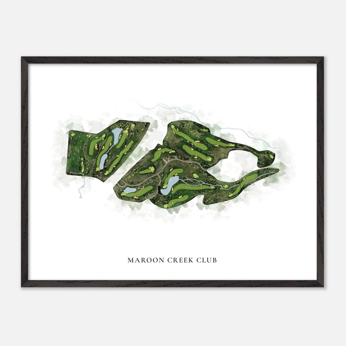 Maroon Creek Club Golf Course Classic Watercolor Fairway Map Poster - Image 5