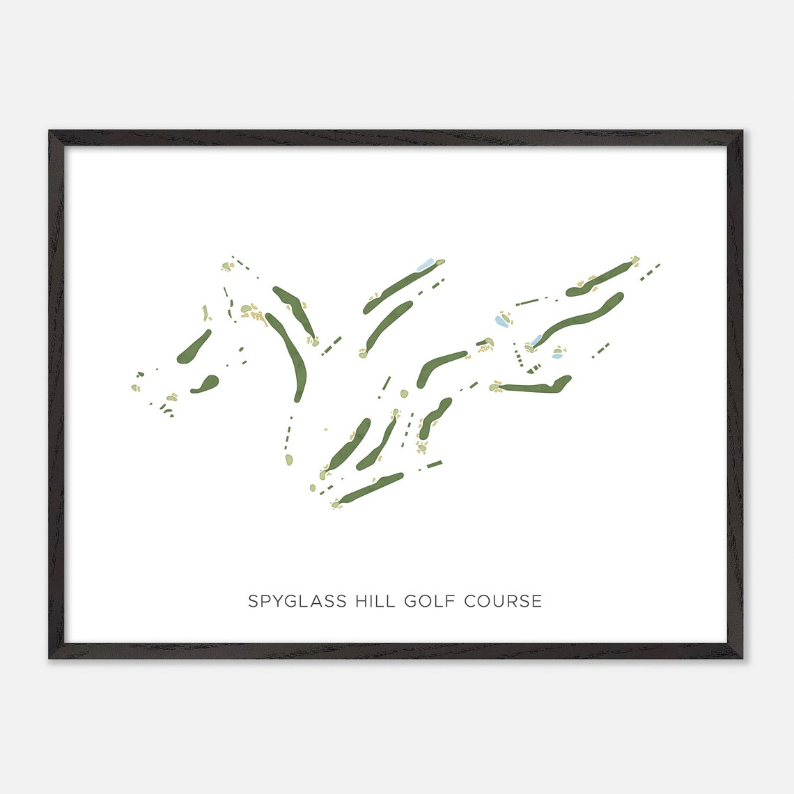 Spyglass Hill Golf Course Modern Minimalist Watercolor Map Poster - Image 5