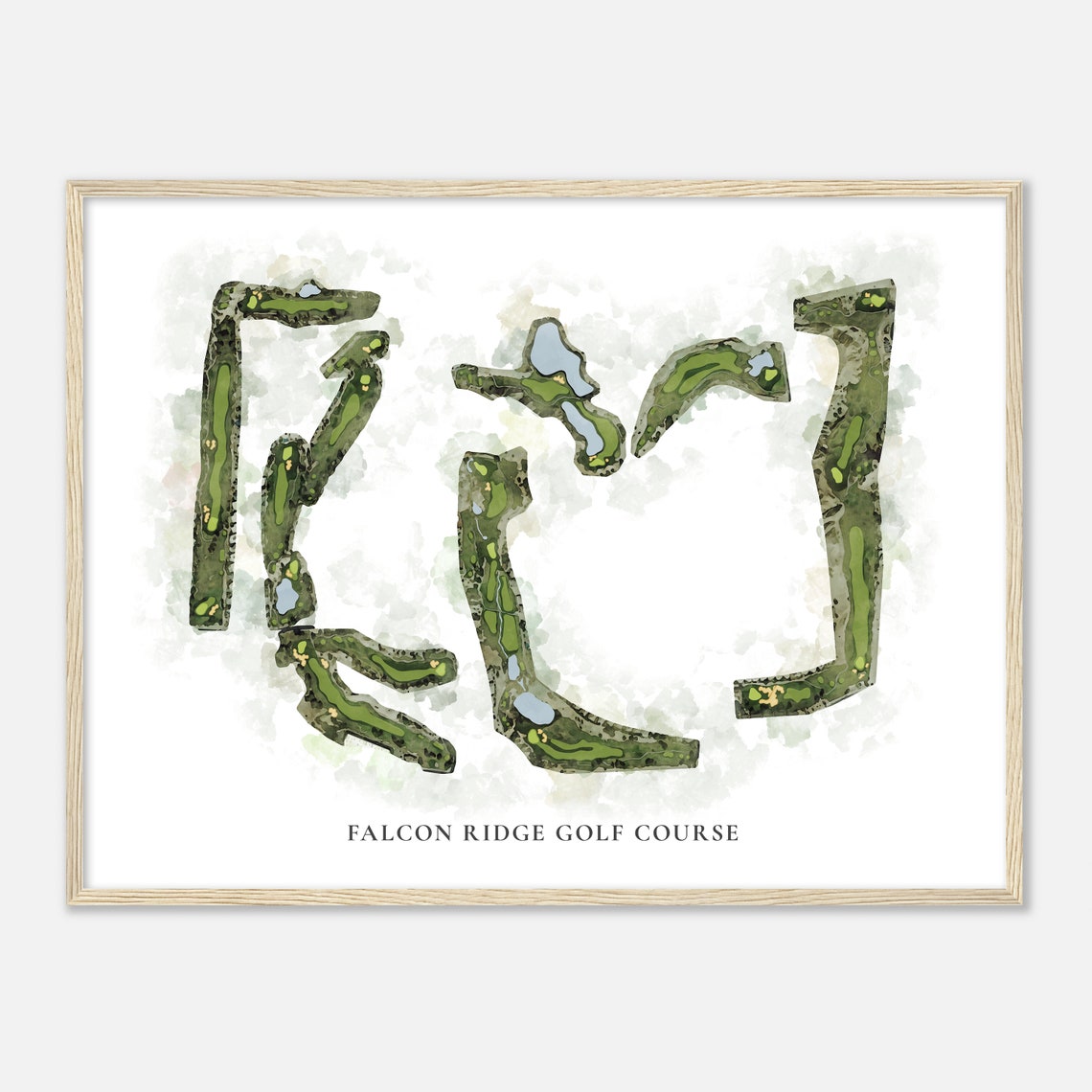 Falcon Ridge Golf Course Nevada Classic Watercolor Map Poster - Image 2