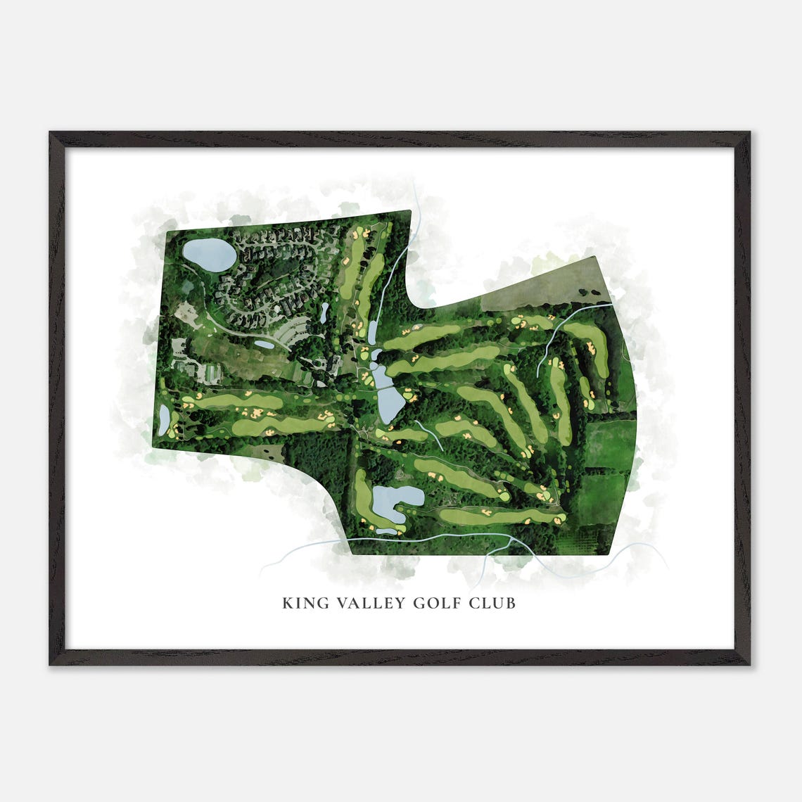 King Valley Golf Club Canada Classic Watercolor Course Map Poster - Image 4