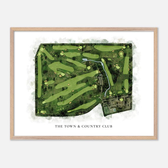The Town Country Club In Saint Paul Minnesota Classic Watercolor Map Golfer Gift Golf Wall Art Golf Poster Print Course Layout
