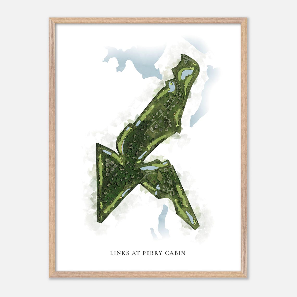 Links at Perry Cabin Maryland Classic Watercolor Course Map Poster - Image 6