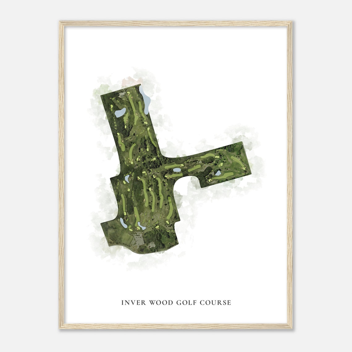 Inver Wood Golf Course Minnesota Classic Watercolor Map Poster - Image 2