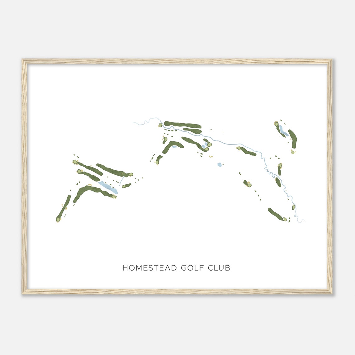 Homestead Golf Club Minimalist Modern Golf Course Map Poster - Image 2