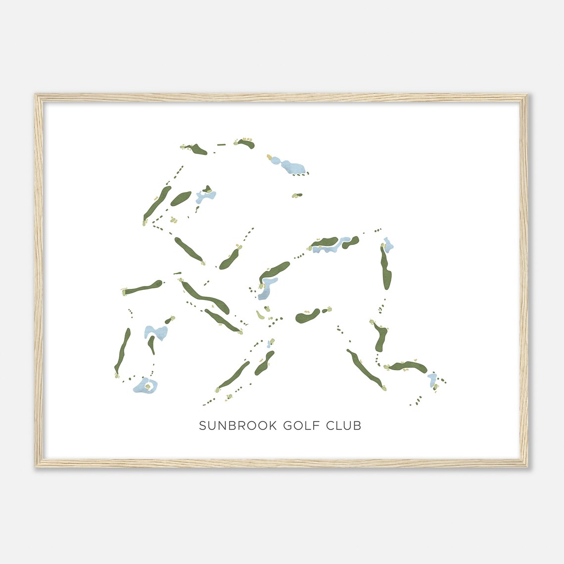 Sunbrook Golf Club Utah Modern Watercolor Map Golfer Gift Golf Wall Art Golf Poster Print Course Layout