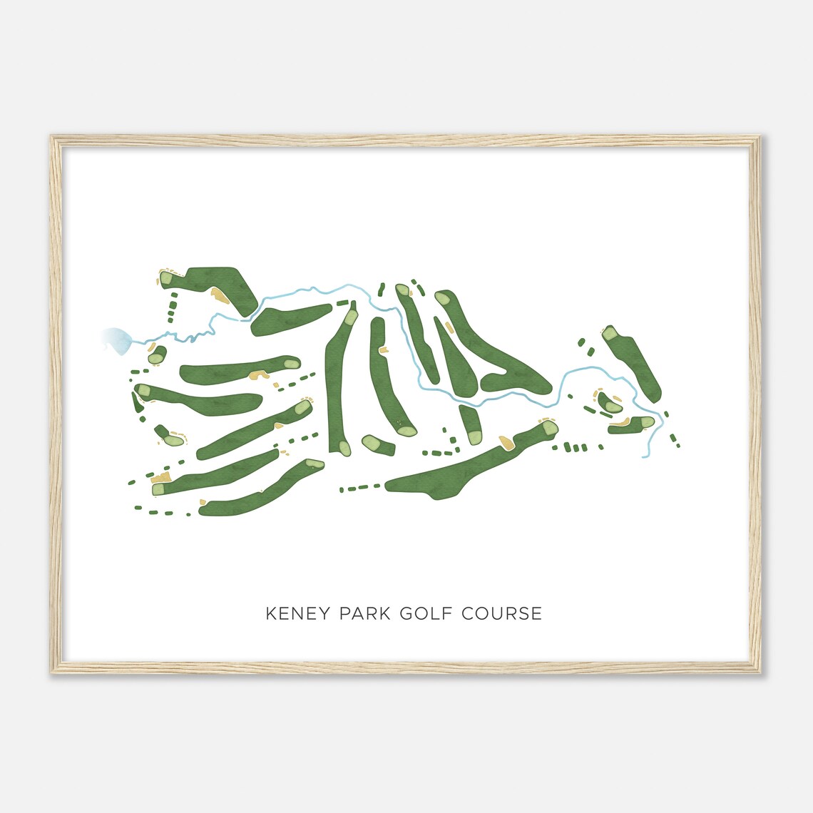 Keney Park Golf Course Connecticut Modern Watercolor Map Golfer Gift Golf Wall Art Golf Poster Print Course Layout
