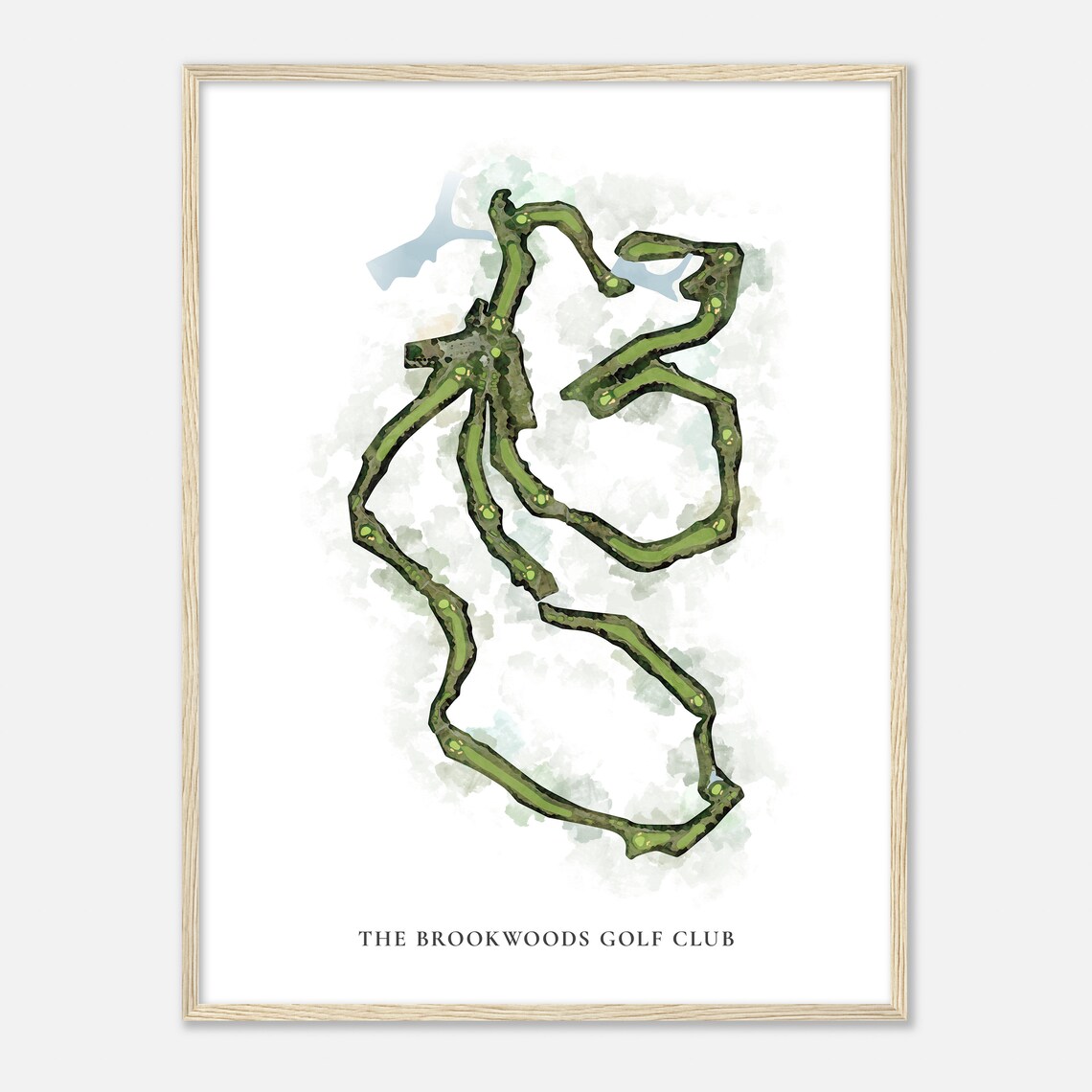 The Brookwoods Golf Club Virginia Classic Watercolor Golf Course Map Poster - Image 2