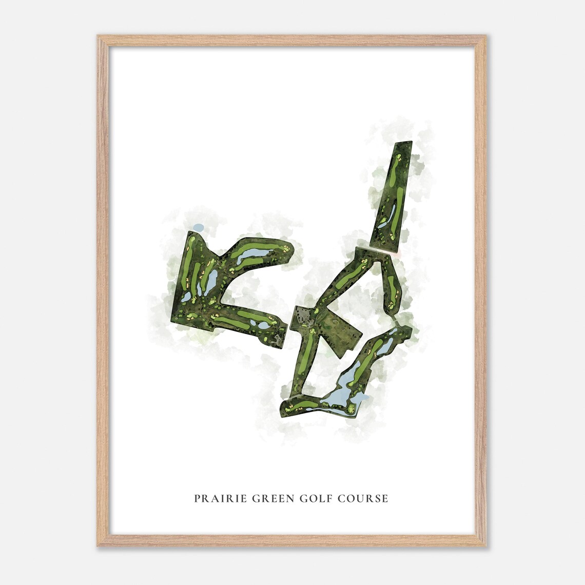 Prairie Green Golf Course Watercolor Aerial Map Art Poster Gift - Image 6