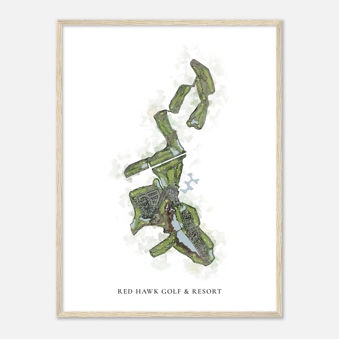 Red Hawk Golf Resort Nevada Classic Watercolor Map Golfer Gift Golf Wall Art Golf Poster Print Course Layout - Image 2