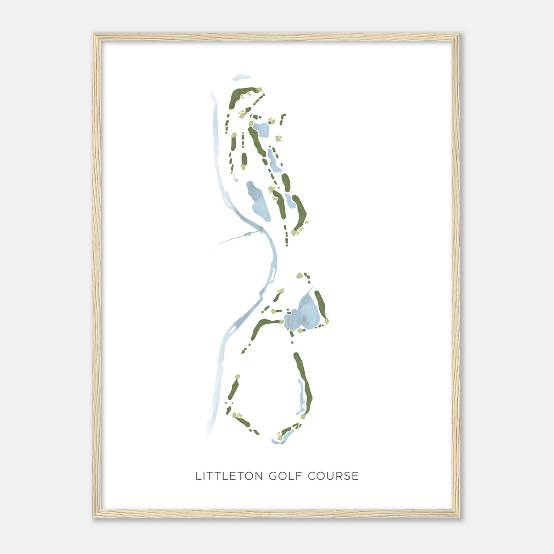 Littleton Golf Course Colorado Modern Watercolor Map Golfer Gift Golf Wall Art Golf Poster Print Course Layout - Image 2