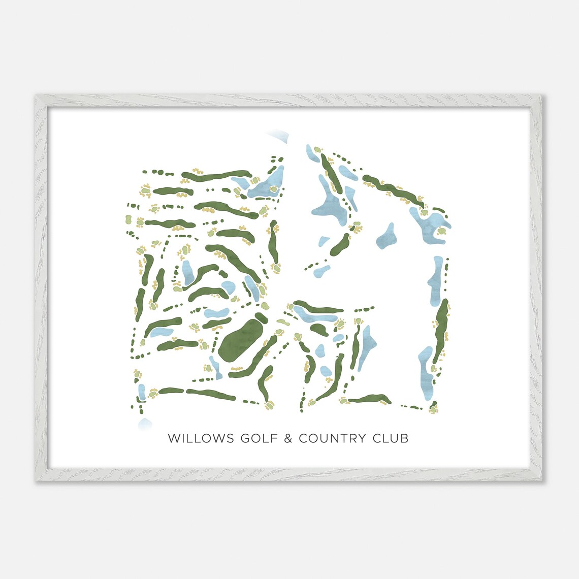Willows Golf & Country Club Saskatoon Canada Modern Watercolor Map Poster - Image 3