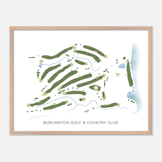 Burlington Golf & Country Club Burlington Canada Modern Watercolor Golf Map Poster