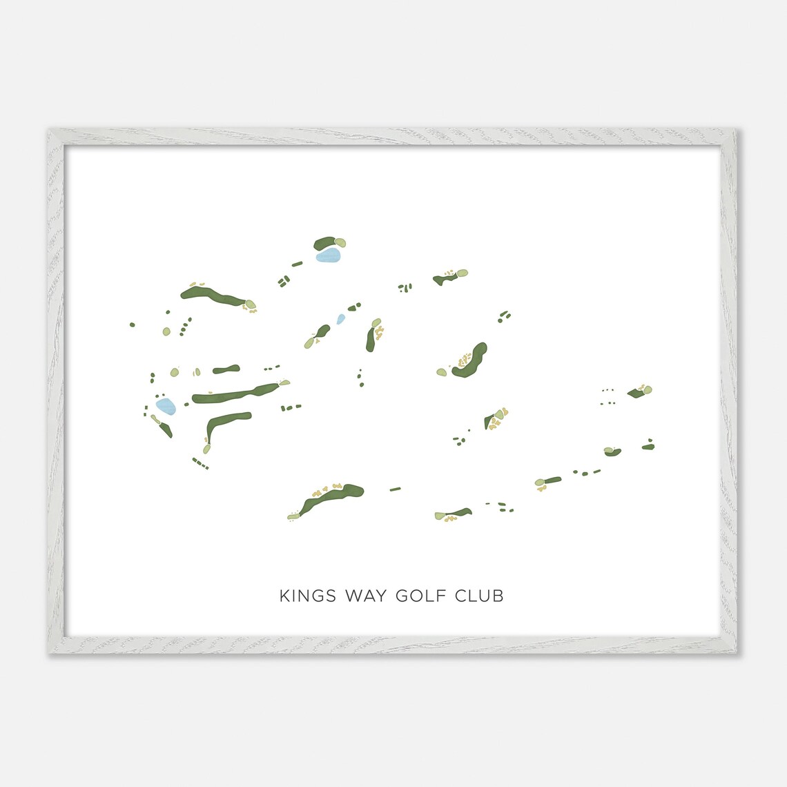 Kings Way Golf Club Yarmouthport Massachusetts Watercolor Map Poster - Image 4