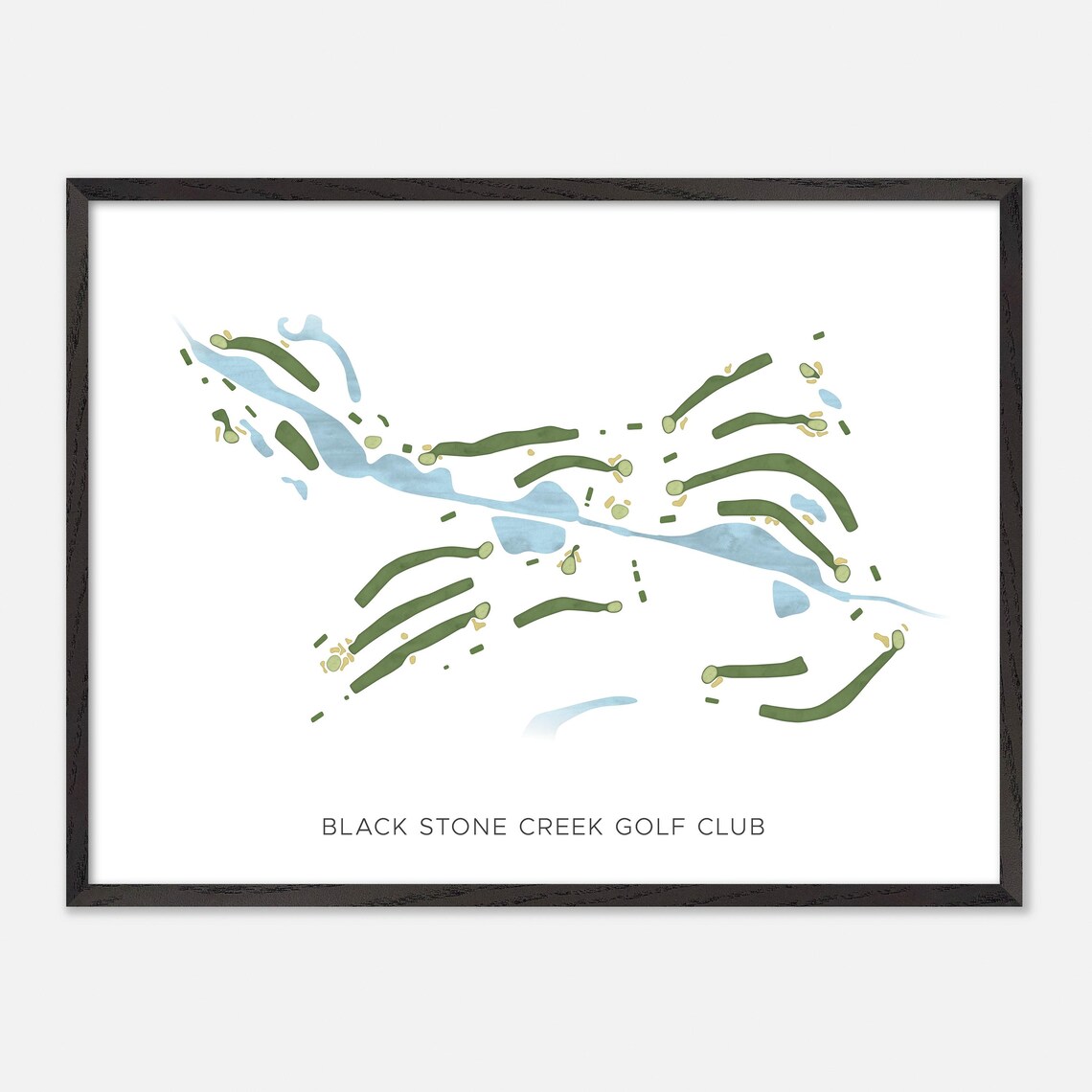 Black Stone Creek Golf Club Germantown Wisconsin Modern Watercolor Golf Map Poster - Image 5